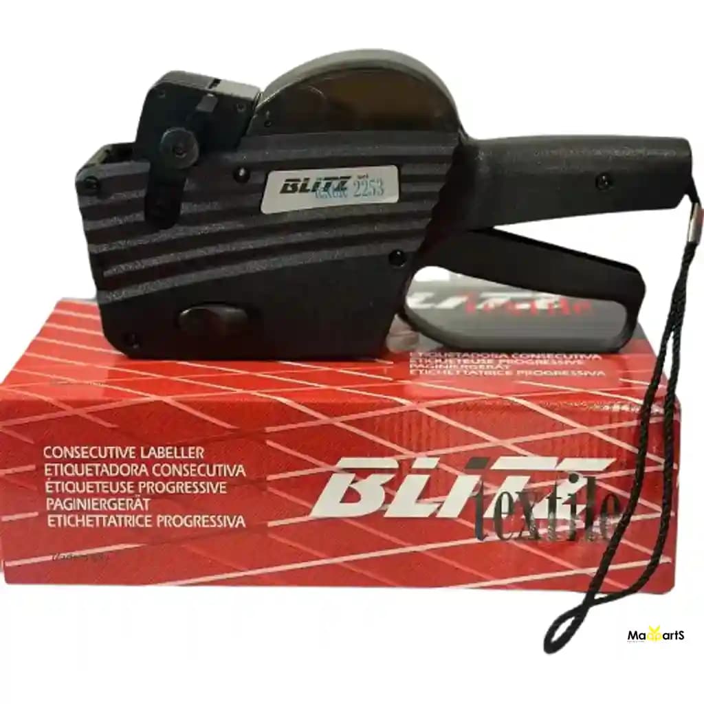 Etiquetadora Blitz 2253BL (Textile/Numeradora) – Guía técnica, uso, consumibles y mantenimiento