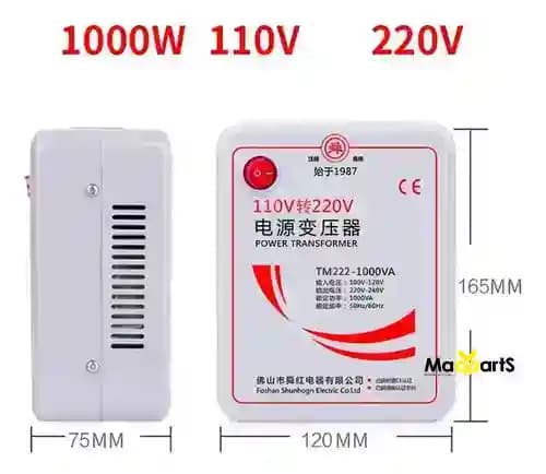 Imagen 1 de Transformador de Voltaje 110V a 220V 400VA para Máquinas de Coser - TM222-1000